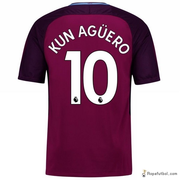 Camiseta Manchester City Replica Segunda Ropa Kun Aguero 2017/18